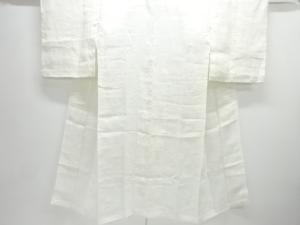 アンティーク　本麻透かし織　霞に草花模様長襦袢